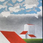 Zahrada za domem, olej na plátně, 95 × 105 cm, 2019