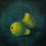 Hrušky, 35,5  ×  33,5 cm, olej na plátně, 2022