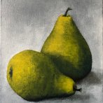 Hrušky, 25  ×  30 cm, olej na plátně, 2022
