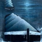 Lodní doprava, olej na plátně, 25 × 30 cm, 2020 – prodáno